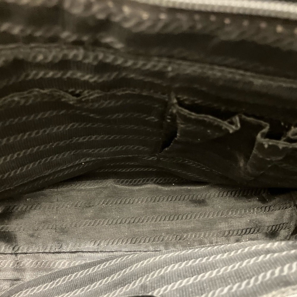 Authentic Prada Black and Tan Croc-Pattern Shoulder Bag - Picture 9 of 10